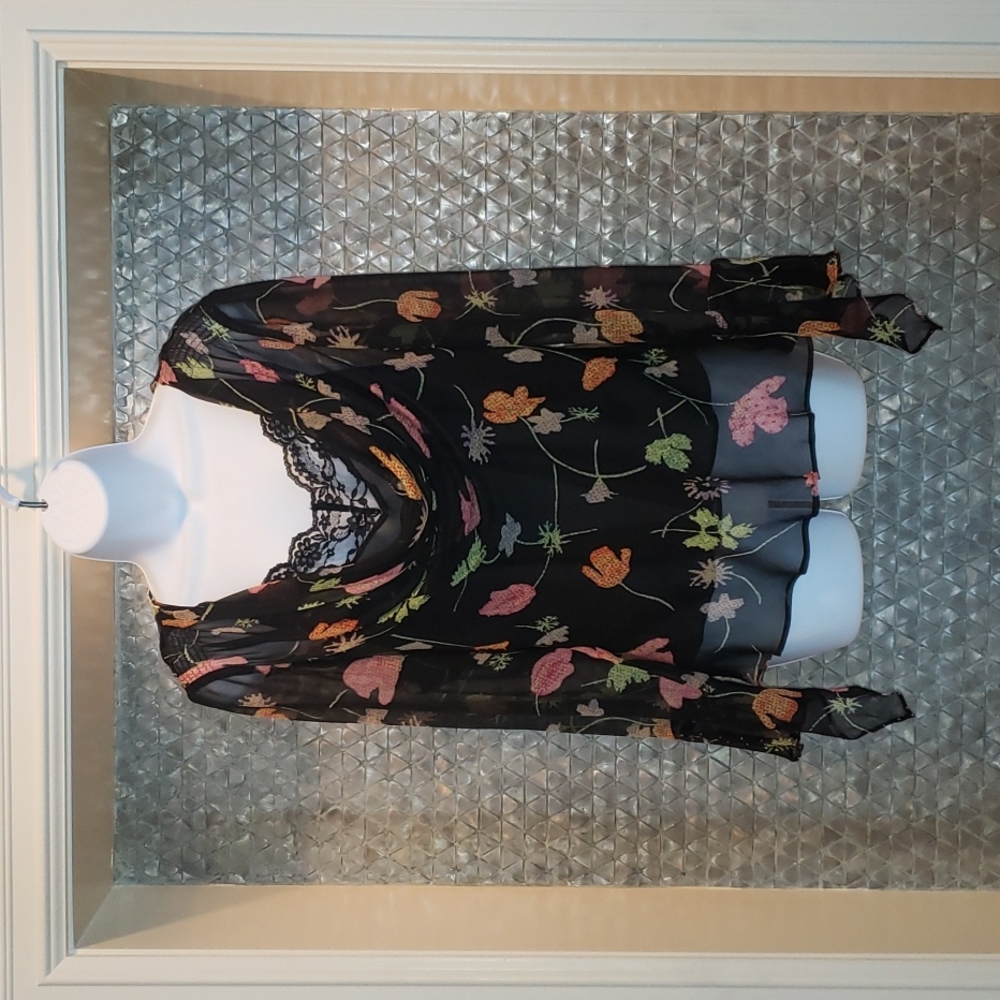 Women sheer blouse with tank